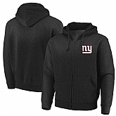 Men's New York Giants Majestic Cap Logo Full Zip Hoodie Black,baseball caps,new era cap wholesale,wholesale hats